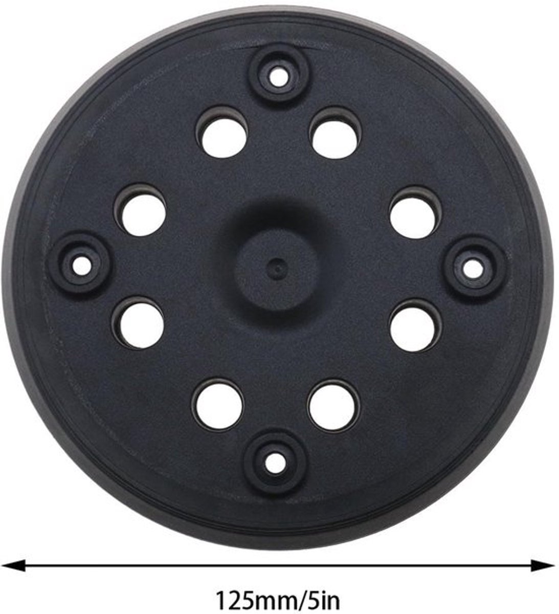 Store_8 - Schuurschijf - Steunschijf 125mm - Zelfklevend - Zwart