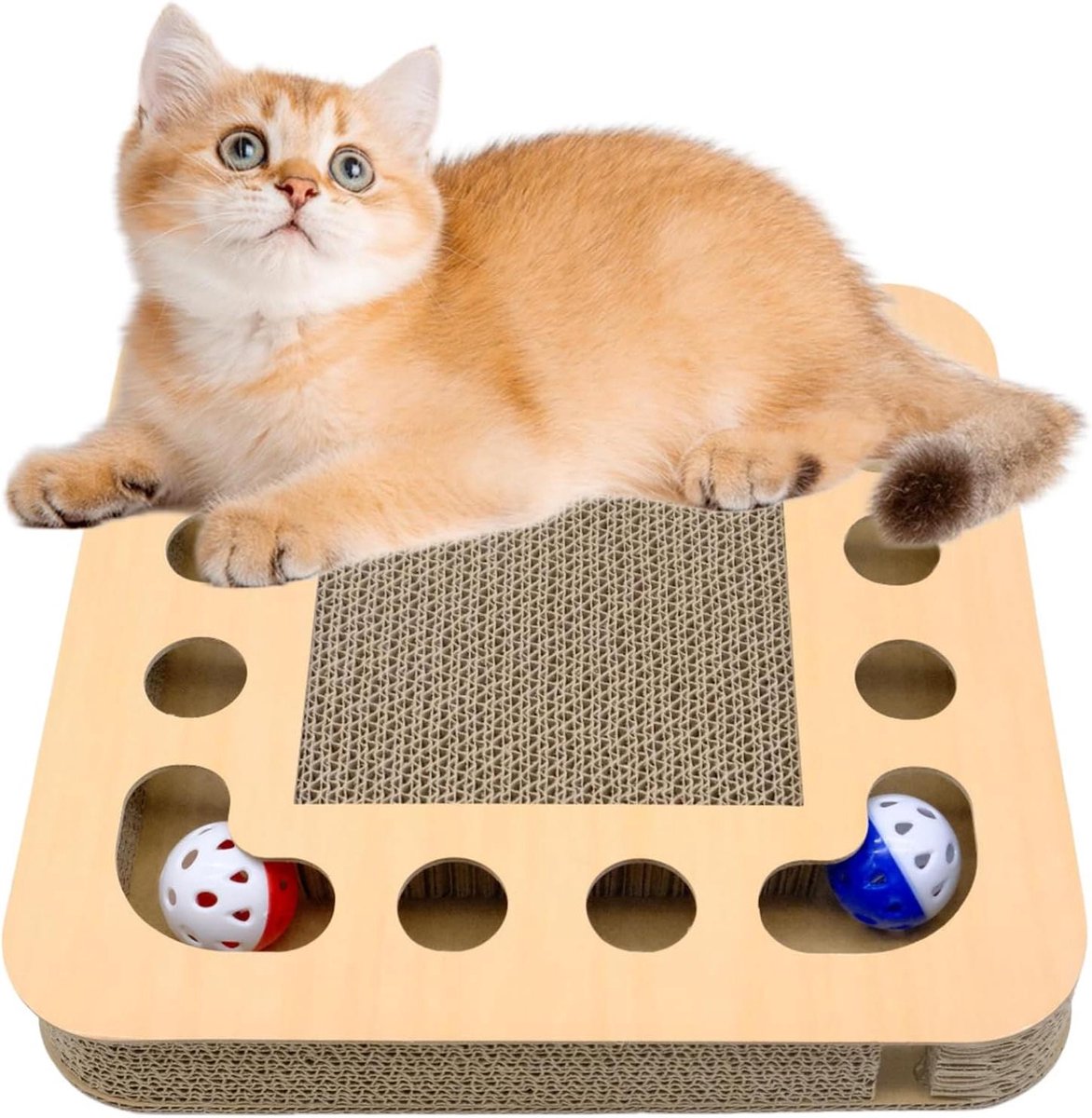Krabpaal voor Katten - Krabmat Kat - Spelen en Krabben - 3-in-1 Interactief Ontwerp