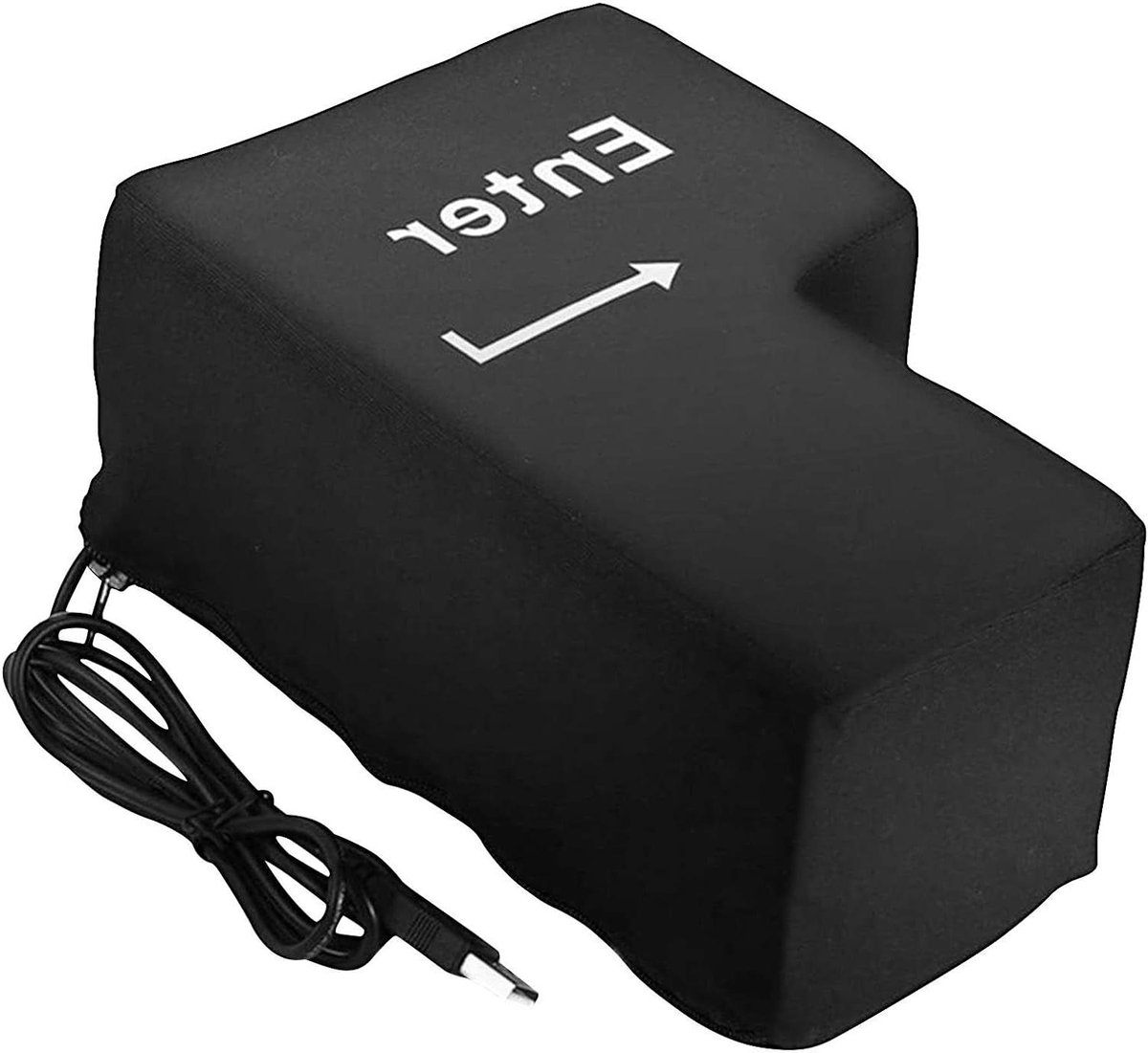 Enter Knop - Bureau Kussen - Stress Verminderen - Grote USB Knop - 221 cm - Zwart