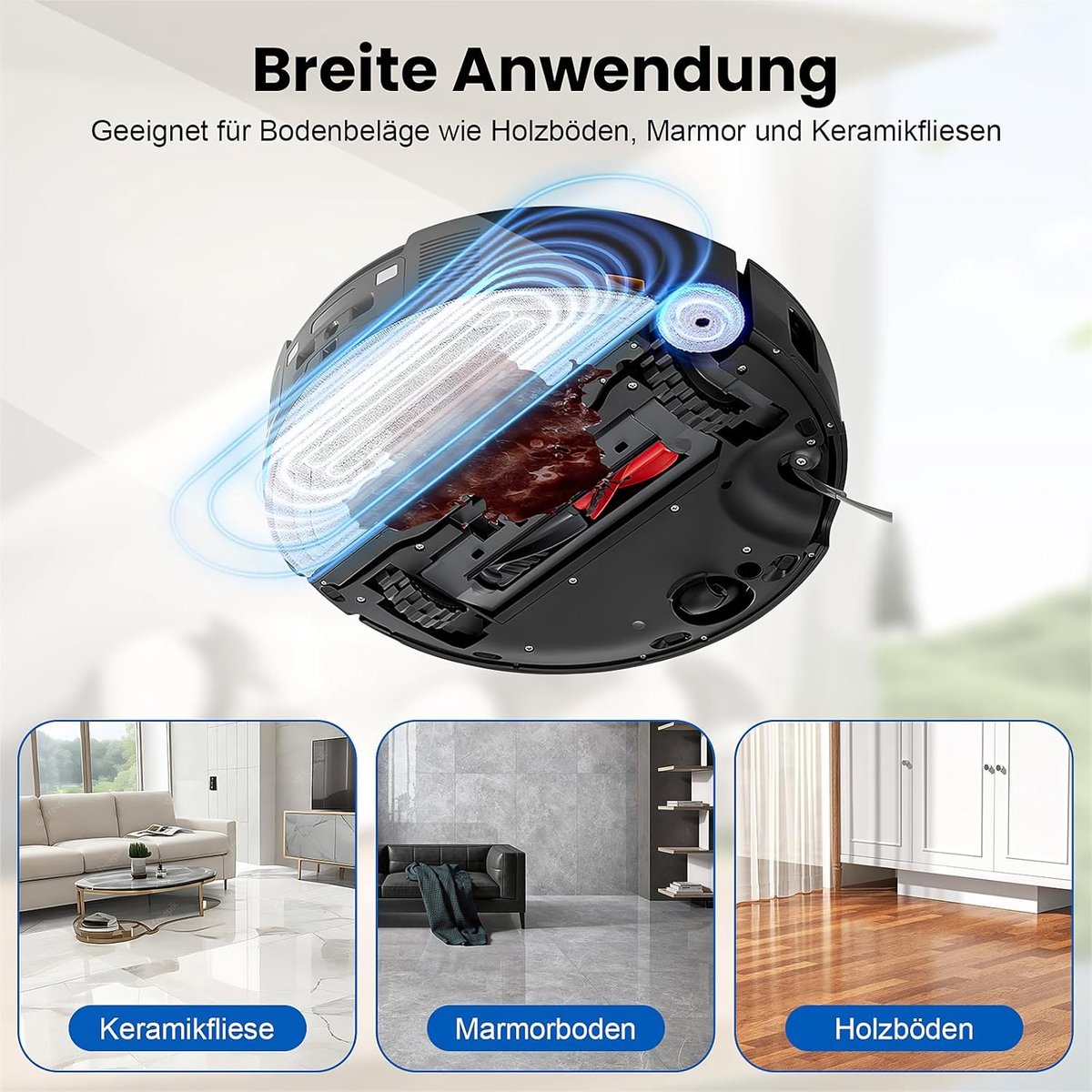 Reserveonderdelen voor Roborock Saros 10 dweilrobot, wasbare microvezel dweilpaccessoires, herbruikbare mop met 1 schroevendraaier (8 dweilpads + 8 ronde dweils) – foto 4