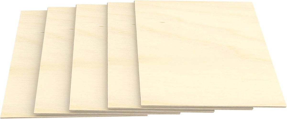 5 x A5 multiplexplaat 5 mm berk (148 mm x 210 mm) massief houten plaat voor doe-het-zelf wisselingen modelbouw decoratie multiplexplaten van hoge kwaliteit BB/BB