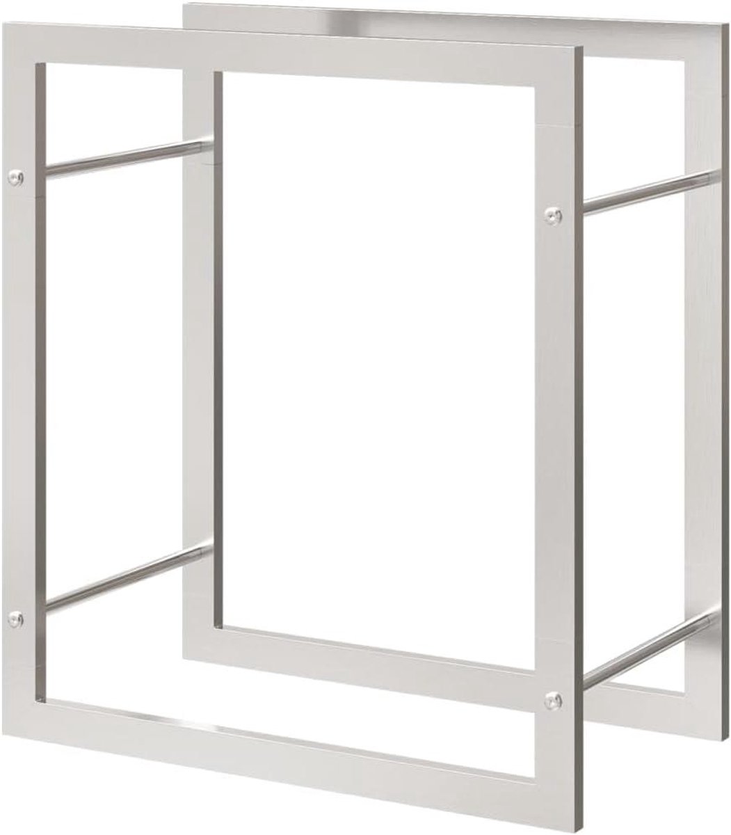 Houthok - Stapelrek - Haardhout Opslag - Houdt hout droog - 50x28x56 cm - Zwart
