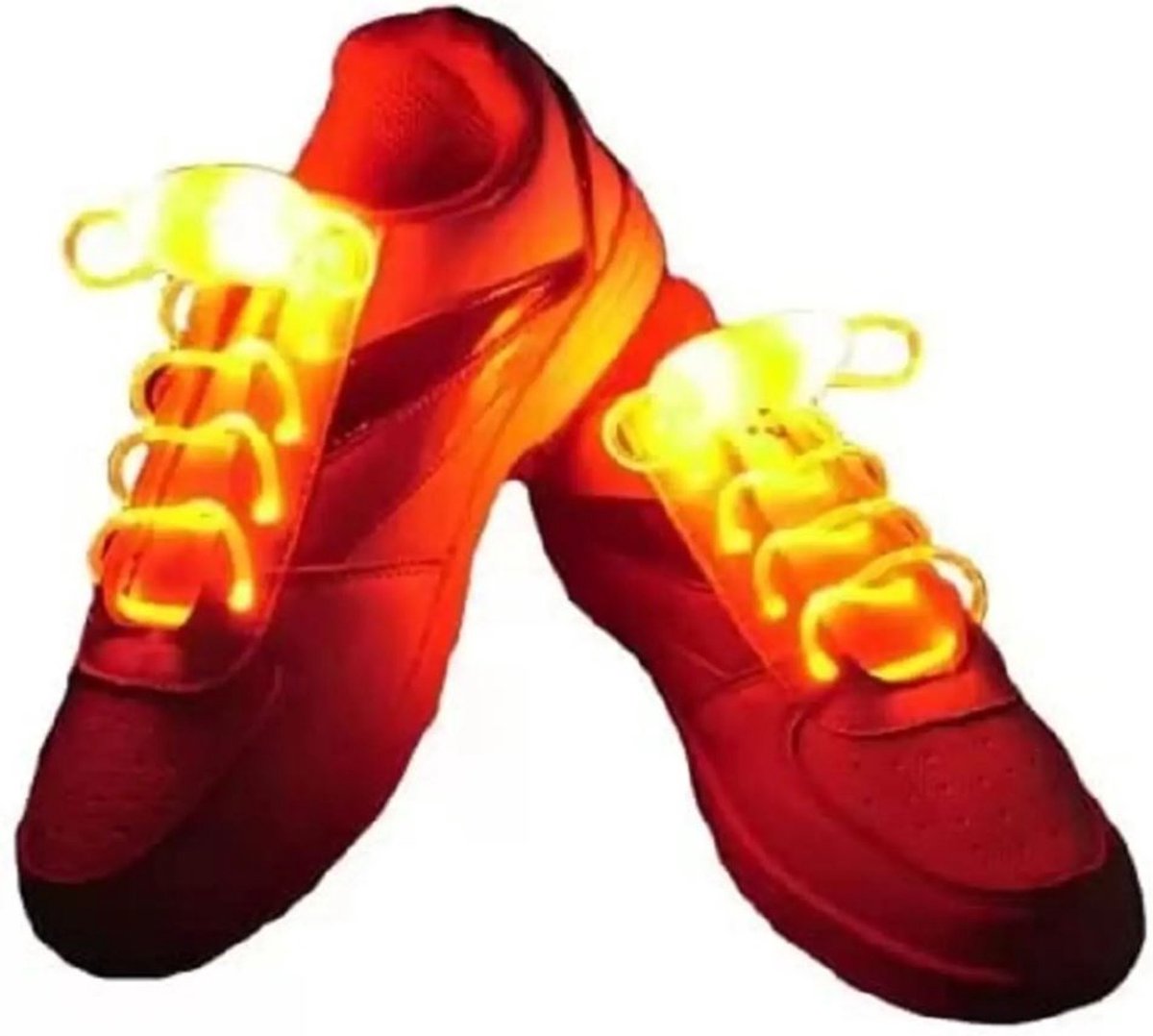 Veters LED - Lichtgevende veters - Opvallende veters - Schoenveters met verlichting - Glow in the dark veters - Coole veters - Schoenveters - Op batterijen - 80 cm - Rood - Jonyx