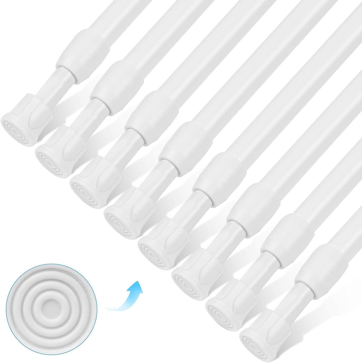 Telescopische Rod - Verstelbare Stang - Ruimte Organiseren - Geen Boren Nodig - 30-50cm 8 Stuks - Wit