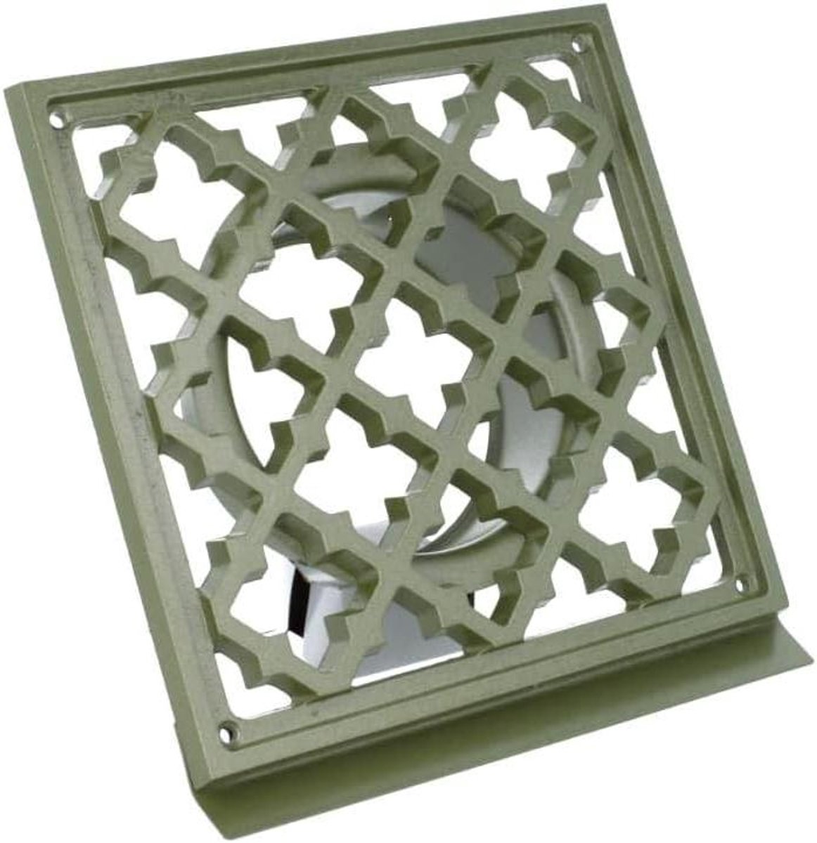 Ventilatierooster Vierkant - Afdekrooster Nostalgisch - Luchttoevoer Regelen - Met Insectenhor - 125 mm - Groen