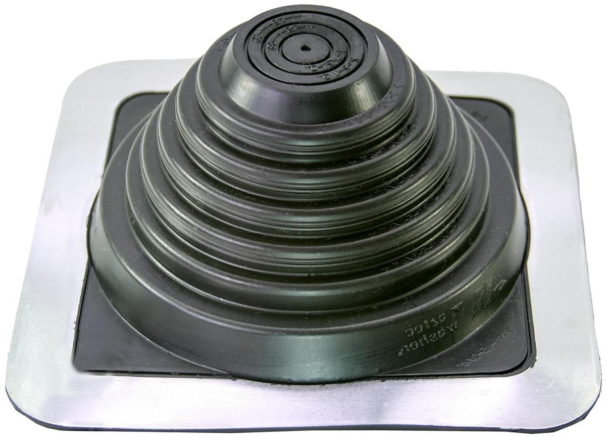Dakdoorvoer EPDM - Schoorsteenafdichting Ventilatiebuis - Dakwaterdicht Maken - Compleet Montageset - 0-146 mm - Zwart