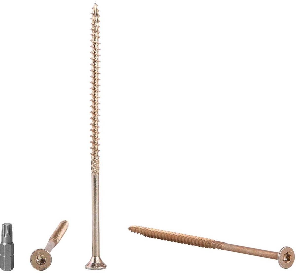 Houtschroeven - Spaanplaatschroeven Verzinkt - Houtconstructies Maken - Zelfverzinkende Kop - 60 x 160 mm - Geel