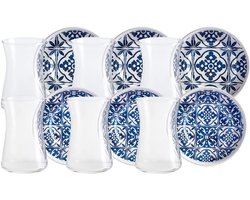 Theeglas Set - Turkse Glazen - Thee Momenten - Elegant Blauw Design - 6 stuks 170 ml - Blauw