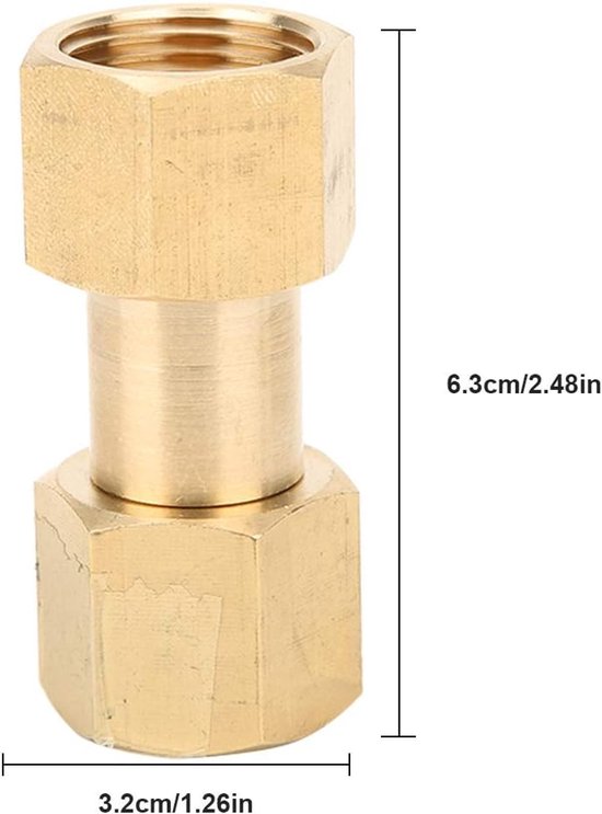 Fles Adapter - Regulator Adapter - Gas Regelen - Messing Constructie - 15 MPa - Goud — afbeelding 5