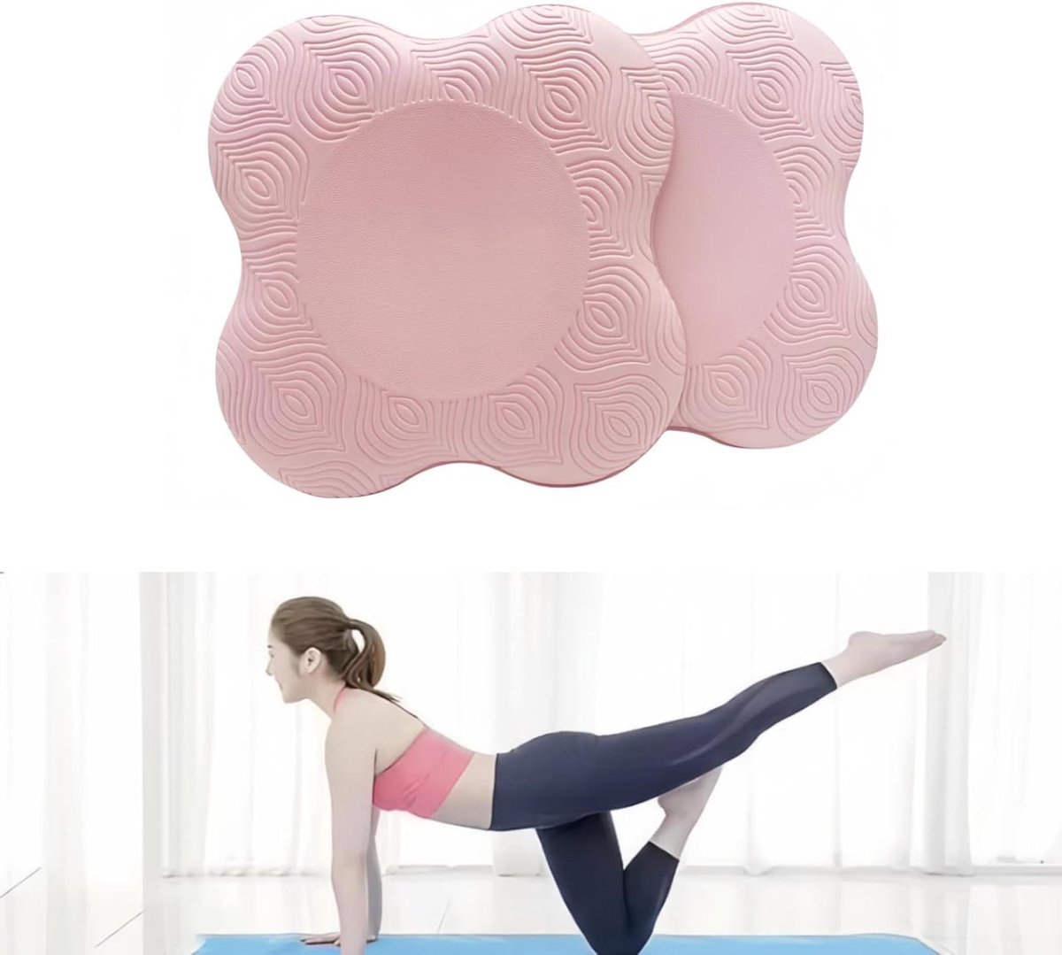 Yoga Kniebeschermers - Fitness Pads - Comfortabel Trainen - Verdikt Schuimmateriaal - 2 cm dik - Roze