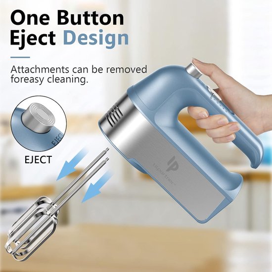 Krachtige Elektrische Handmixer met Kom en 5 Accessoires - 450W voor Beslag en Room — afbeelding 2