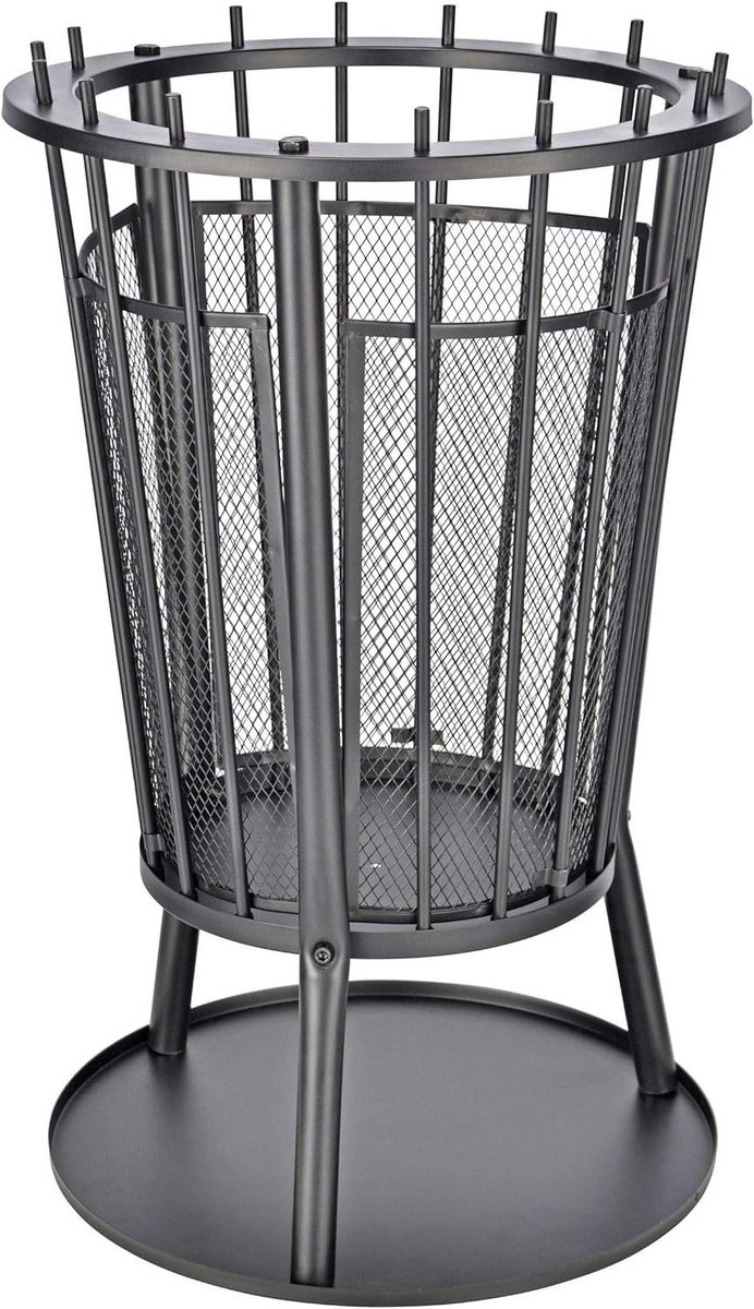 Vuurkorf met bescherming - Tuinhaard schaal - Buiten sfeer creëren - Inclusief vonkenplaat - 60 x 40 cm - Zwart