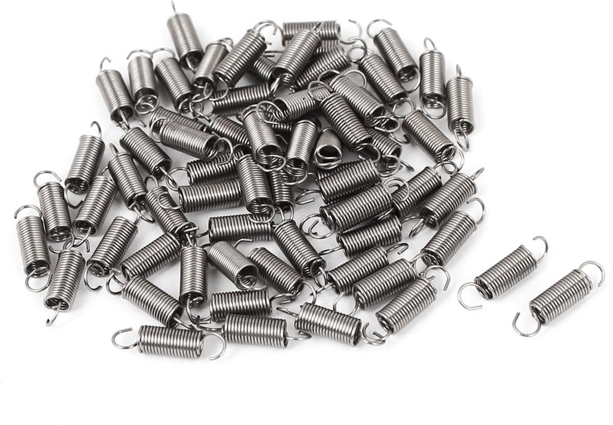 sourcing map 66 stuks 0,4 mm x 3 x 12 mm 304 roestvrij staal dubbele haak kleine trekveer