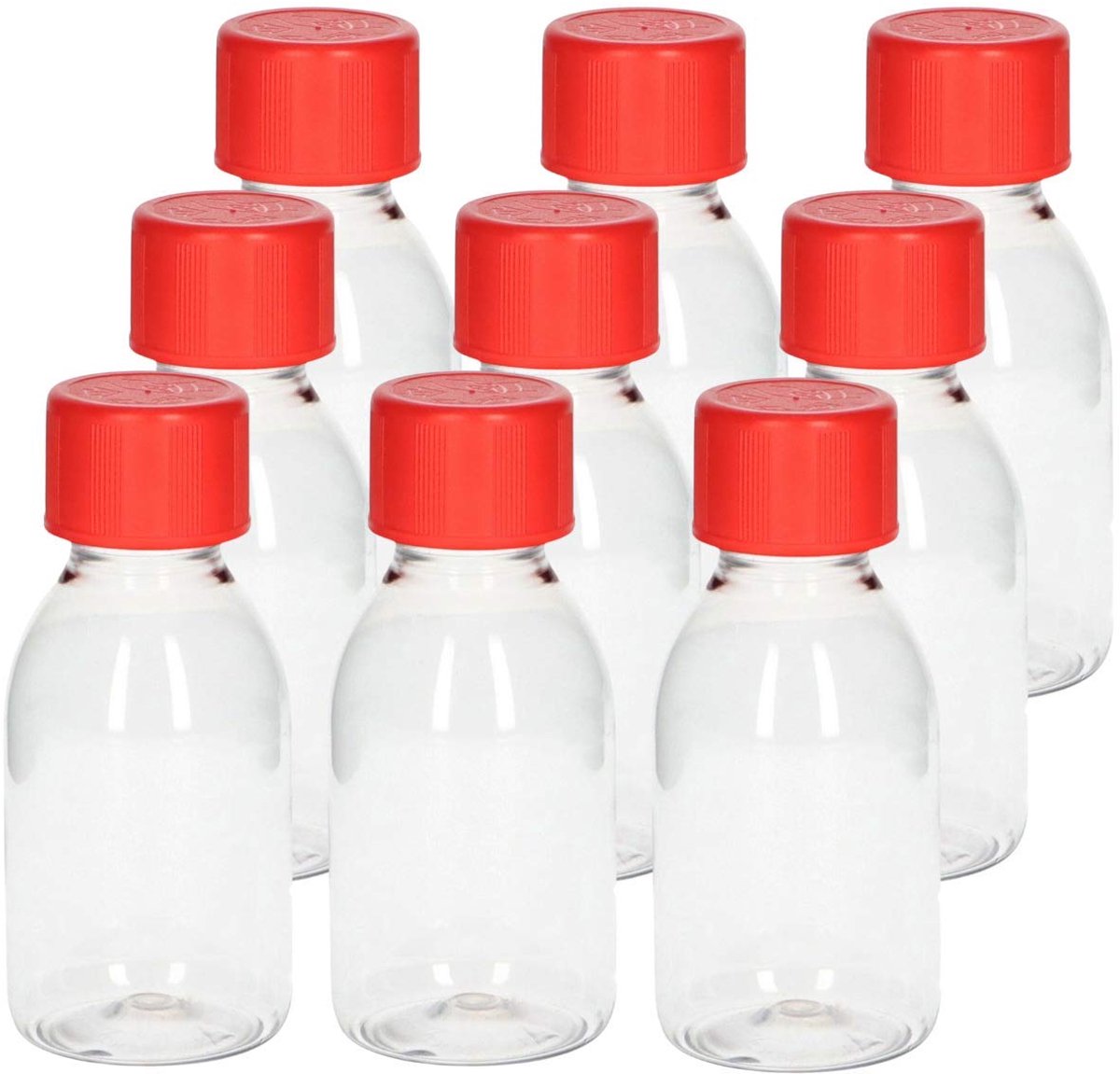 Lege plastic flessen om te vullen, 100 ml, transparante plastic flessen met drukknop-draaideksel, medicijnflessen, navulflessen, kleine lege flesjes, 100 ml
