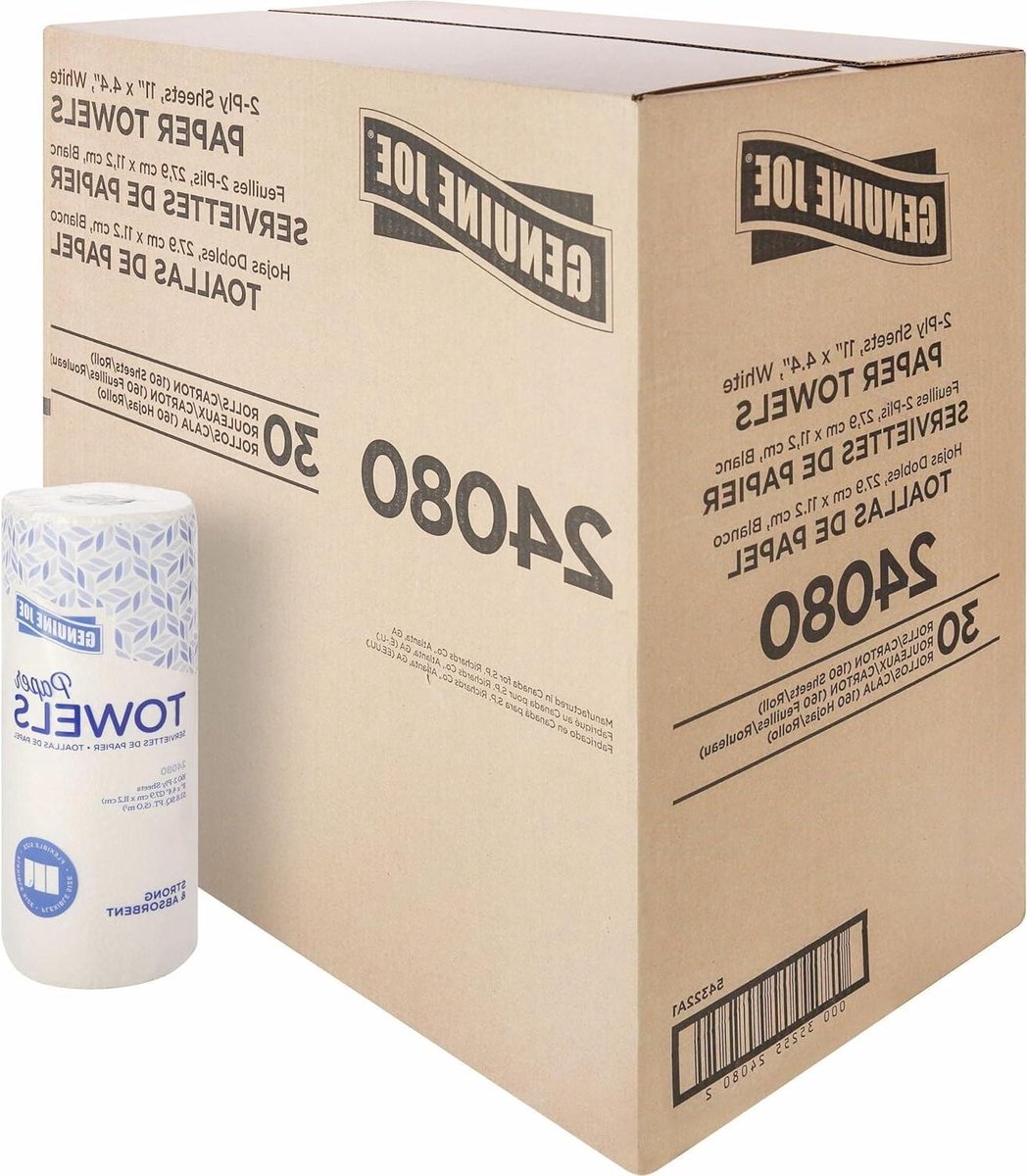 Keukenrol Blikken - Papieren Handdoeken - Snelle Schoonmaak - 2-Laags Absorptie - 30 Rollen - Wit