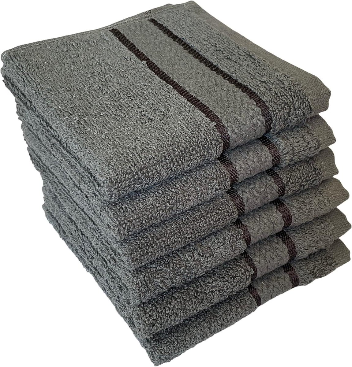 Set van 6 Wasbakdoekjes 100% Katoen Zacht en Absorberend 30,5x30,5 cm