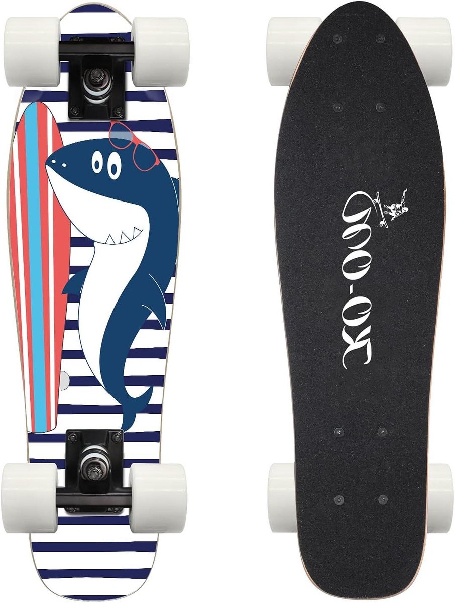 Mini Cruiser Skateboard Compleet Skateboard Beginners Leren 22 Inch Esdoorn Deck 6 Inch Breed Judy Jaws