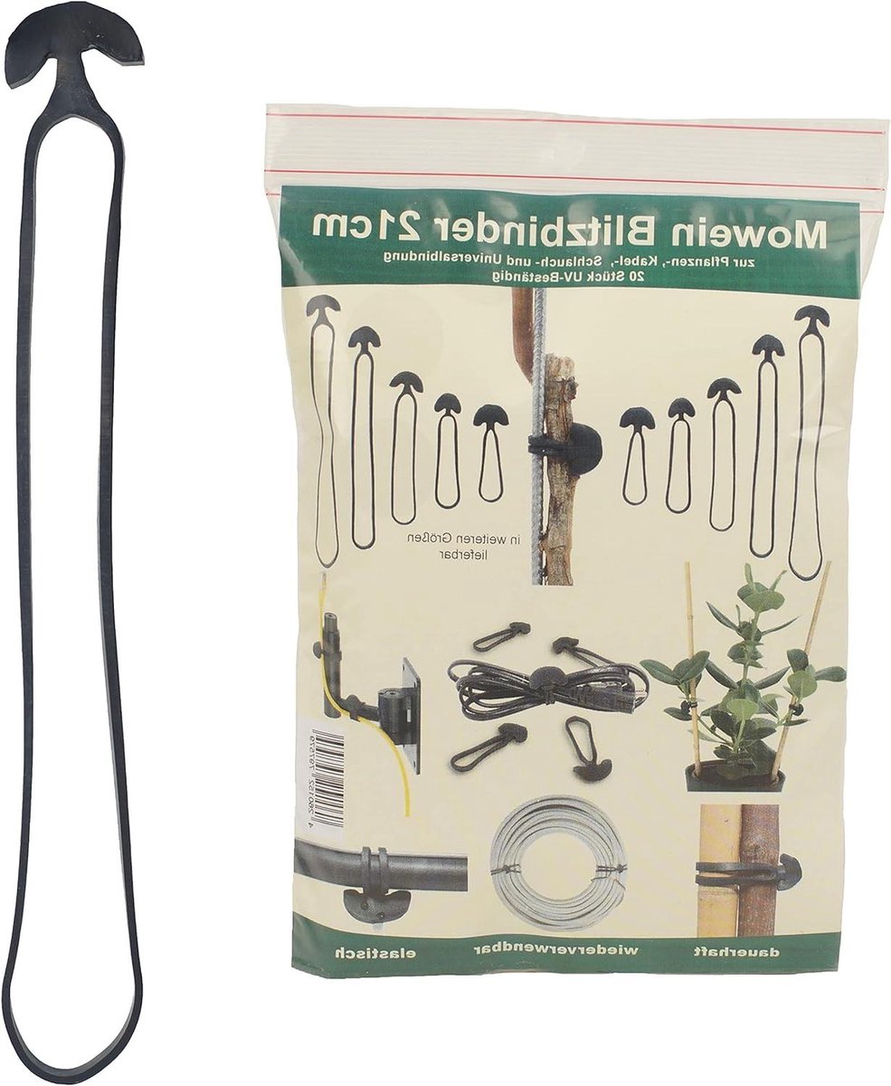 Rubberen Bindstrips - Kabelbinders Plantenbinders - Planten Steunen - UV-bestendig Elastisch - 20 cm - Zwart