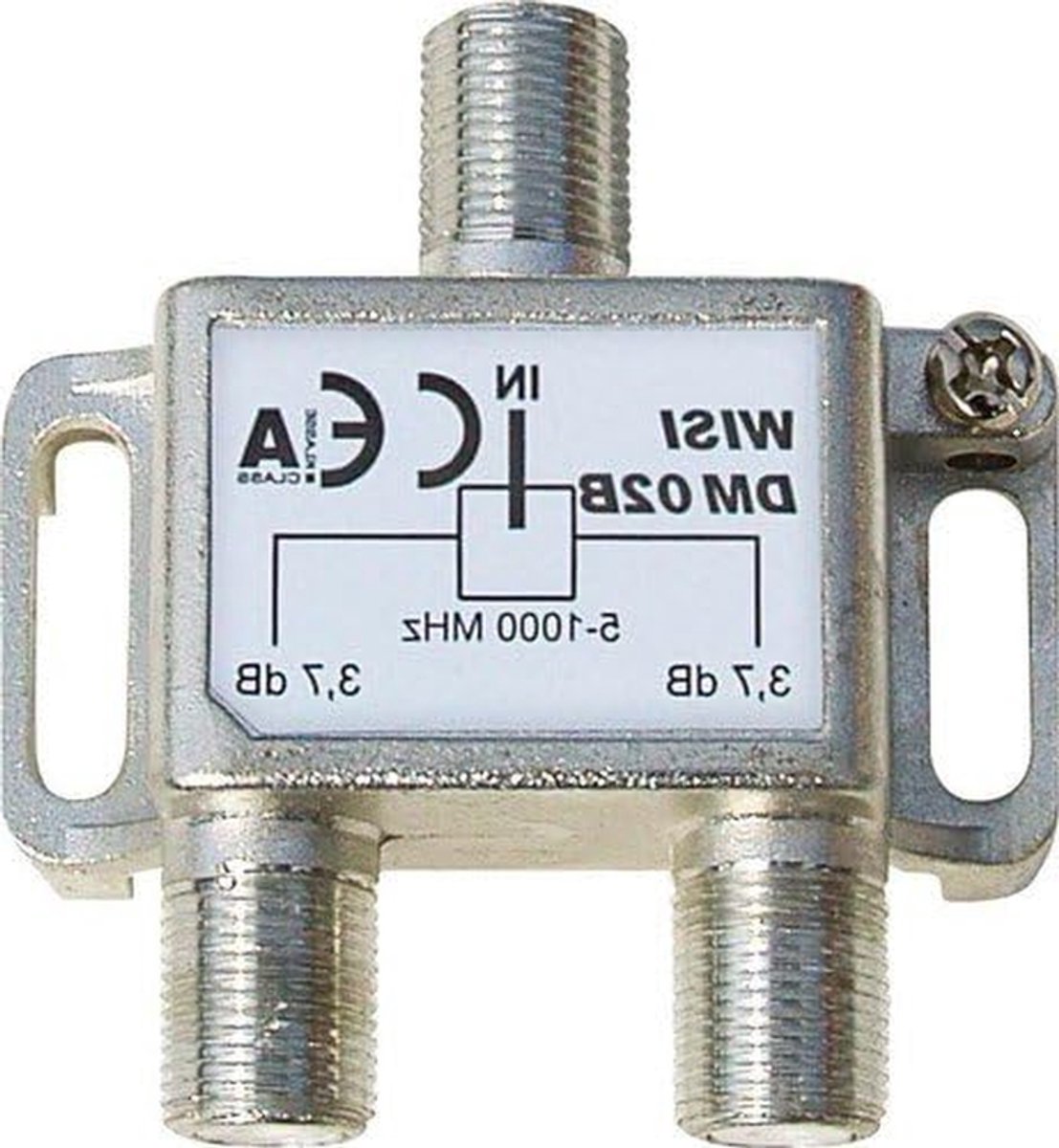 Signaal Verdeler - Signaal Splitter - TV Signaal Verdelen - 2 Uitgangen - 5-1000 MHz - Zilver