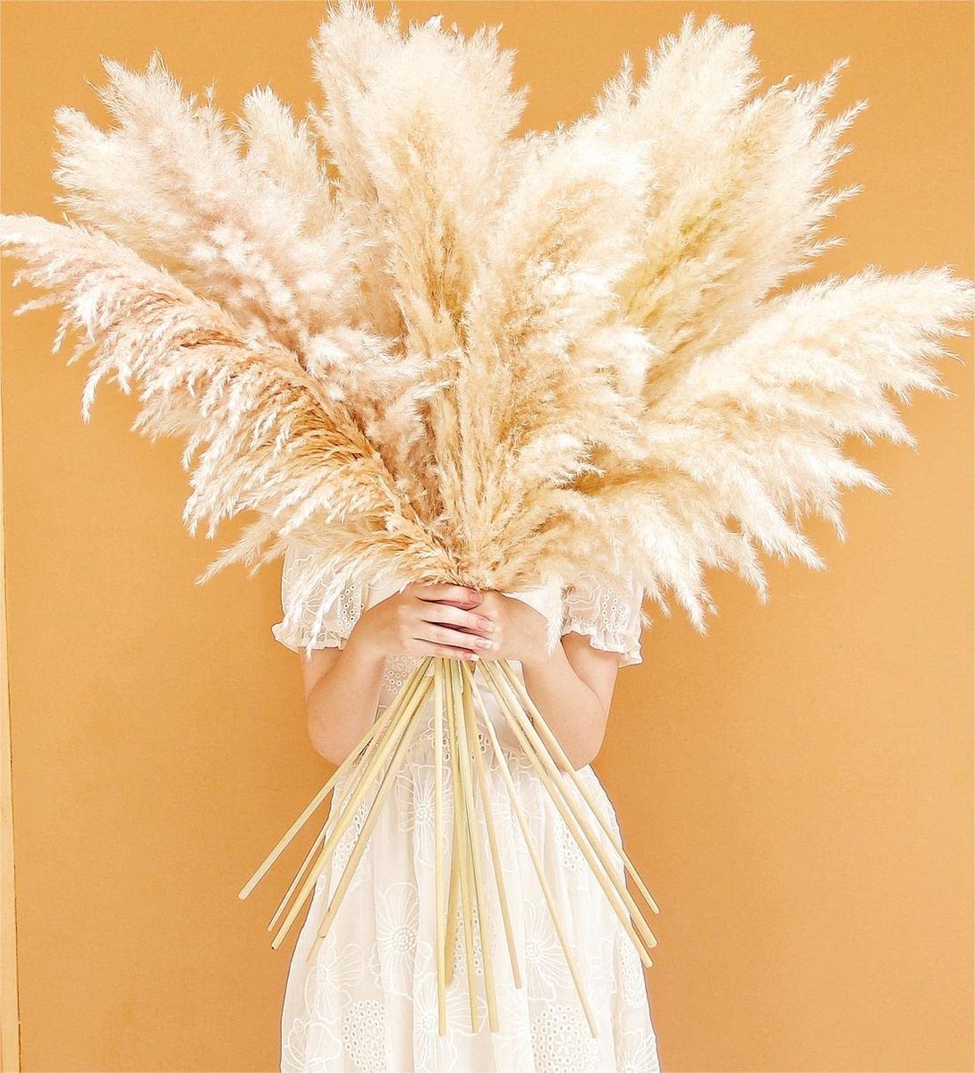 46-inch Natuurlijke Pampasgrasdecoratie van 10 stelen. Perfect voor bruiloften, feesten, boerderijen en Boho-thuisdecoratie