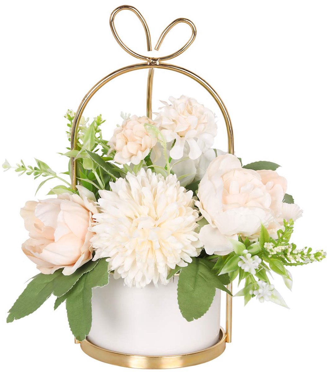Kunstbloemen in pot, kunstbloemen zoals echte zijden hortensia's voor bruiloftsdecoratie, tafeldecoratie, woonkamer, slaapkamer, decoratie