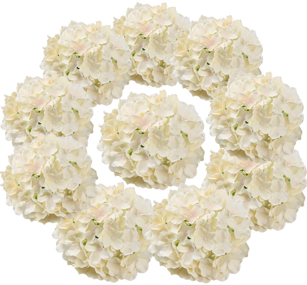 Kunstbloemen hoofden voor thuis bruiloft decor, pak van 10 (champagne)