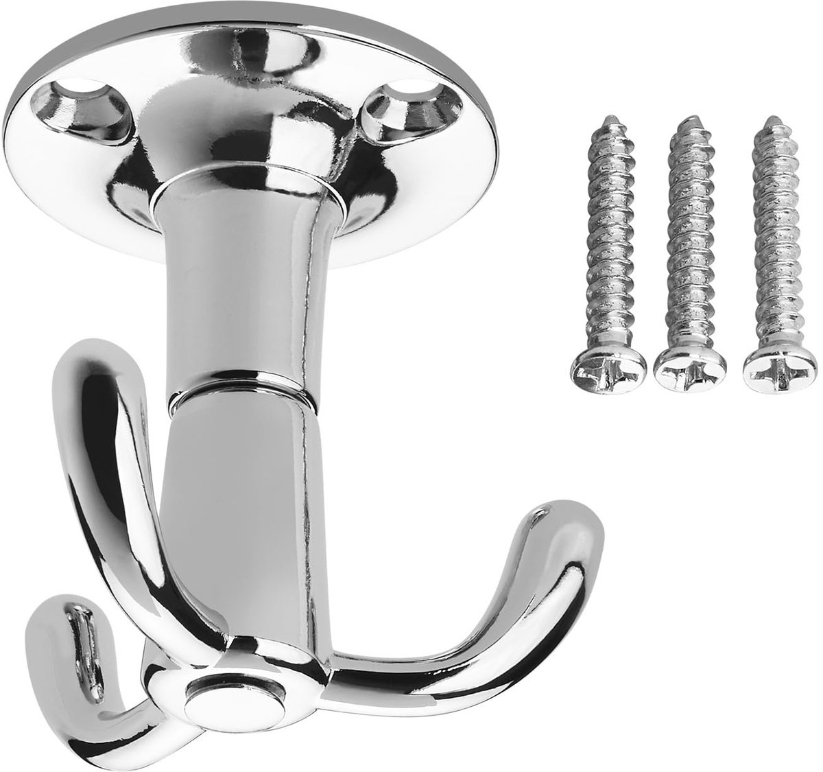 10 stuks SOTECH draaibare kapstokhaken Tromso aluminium verchroomd 3 ophanghaakjes 53 x 50 mm voor plafondmontage