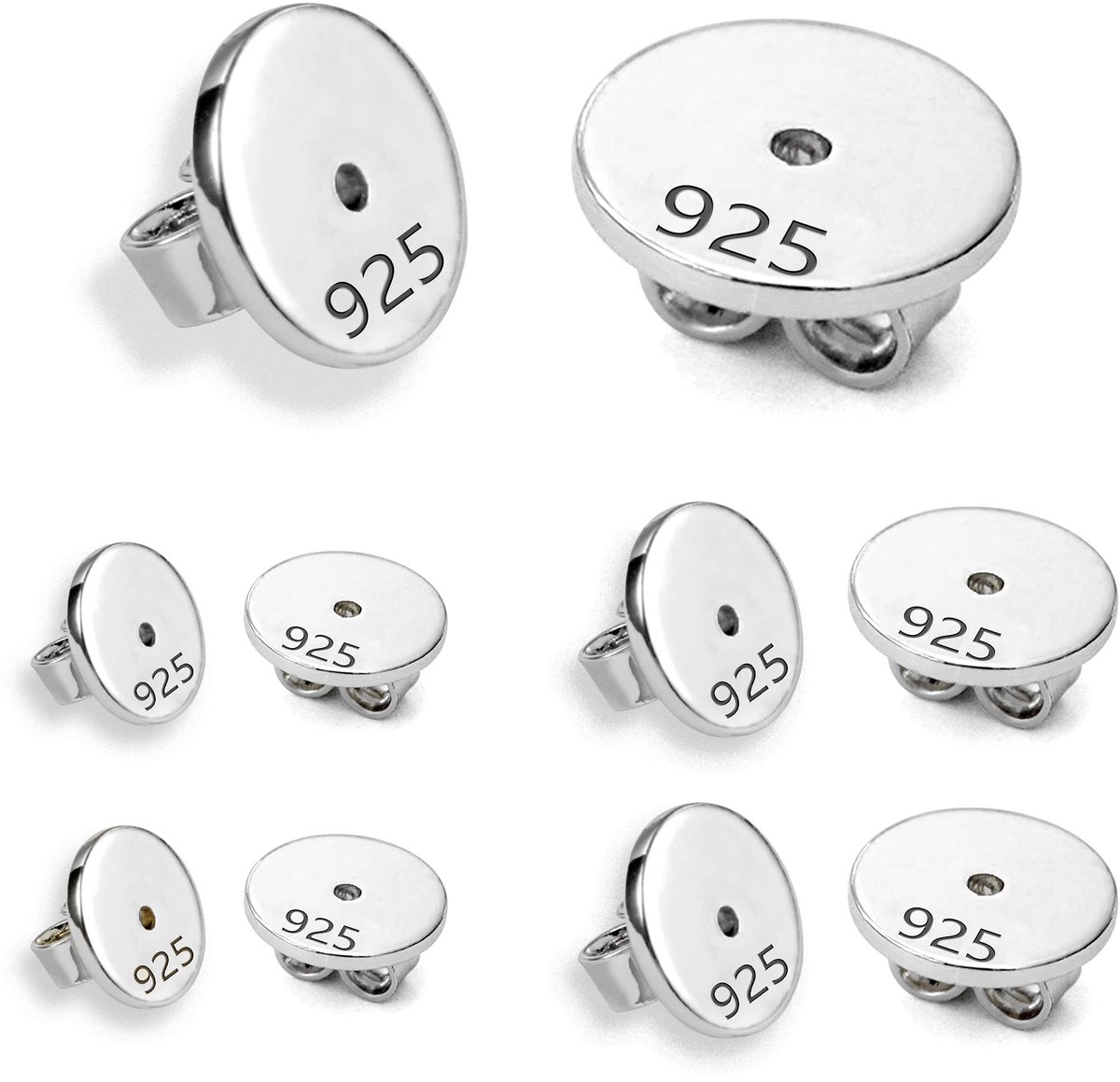 Oorbelsluitingen, 925 sterling zilver, sluitingen voor oorstekers, oorringen, 8 stuks, veilige vervanging voor palen, hypoallergene vlindersluitingen, sieraden maken