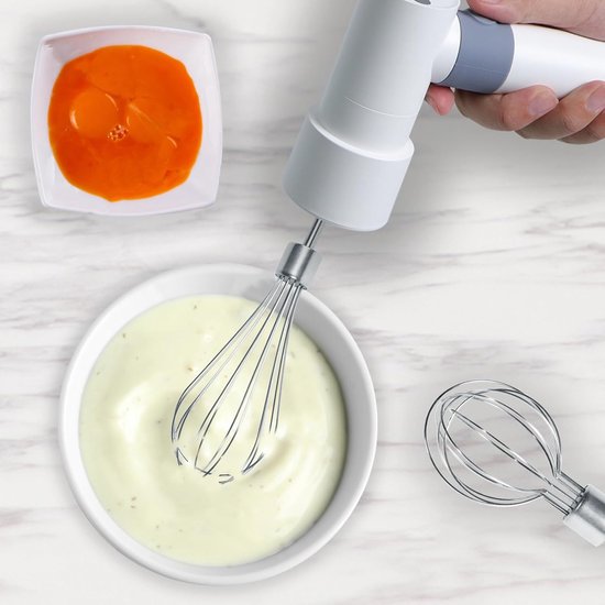 Draadloze Handmixer - Elektrische Garde Oplaadbare Mixer - Bakken en Keuken - Lichtgewicht Ergonomisch Ontwerp - 200 RPM - Wit — afbeelding 2