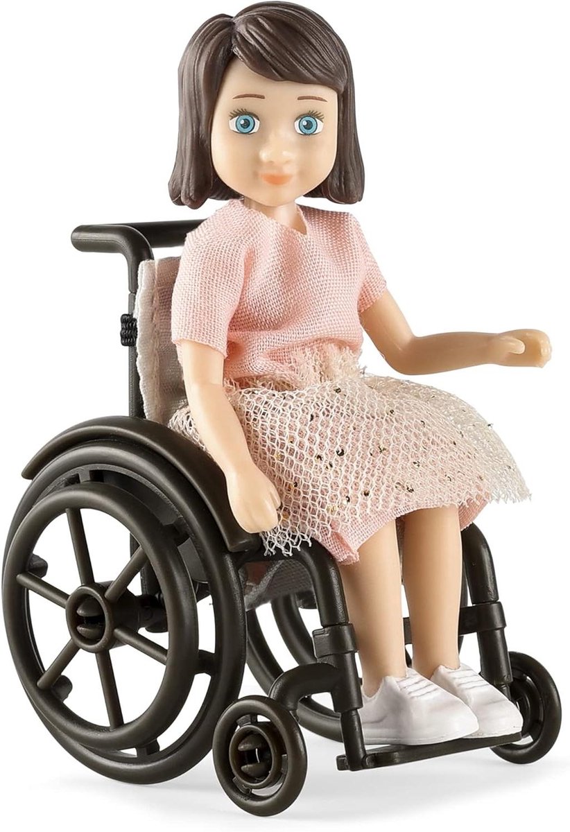 Poppenhuis Poppen Set - Moderne Poppen - Spelen en Verzamelen - Inclusief Rolstoel - 1:18 Schaal - Multicolor