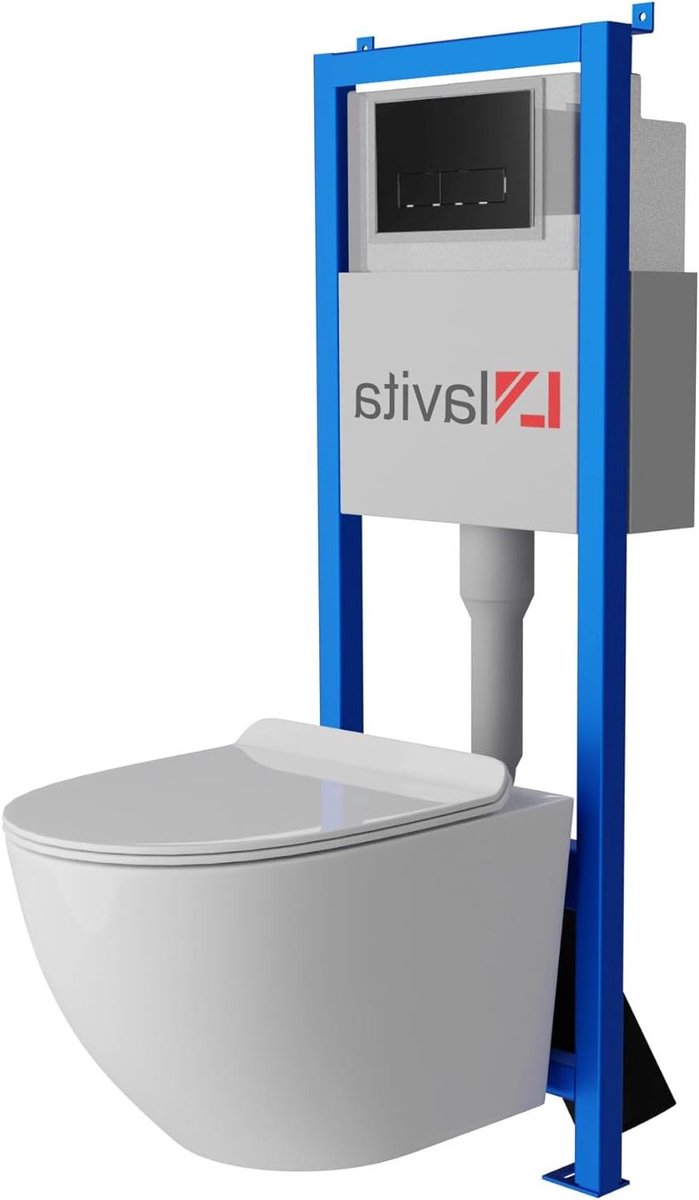 Toilet Set - Wandtoilet Set - Badkamer Renovatie - Zonder Spoelrand - 40 cm - Wit
