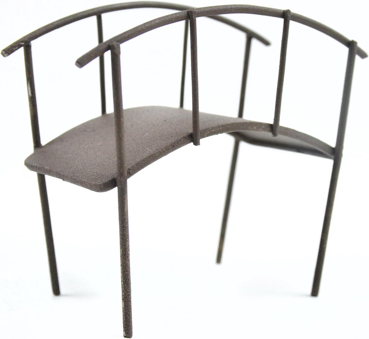Mini Tuinbrug - Sprookjesbrug Decoratie - Fairy Garden Accent - Duurzaam IJzer - 9 x 6 cm - Roestkleurig