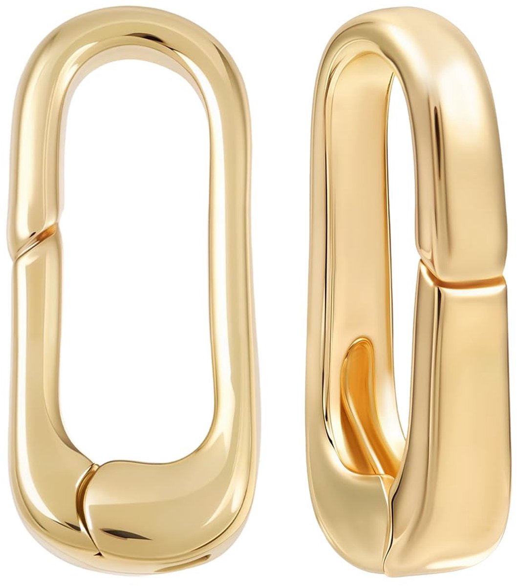 1 Doos 2Pcs 14K Goud Gevuld Messing Lente Gate Ringen Metalen Ovale Lente Sluiting Ketting Enhancer Korter Sluiting Voor Armband Enkelbandje Sieraden Maken