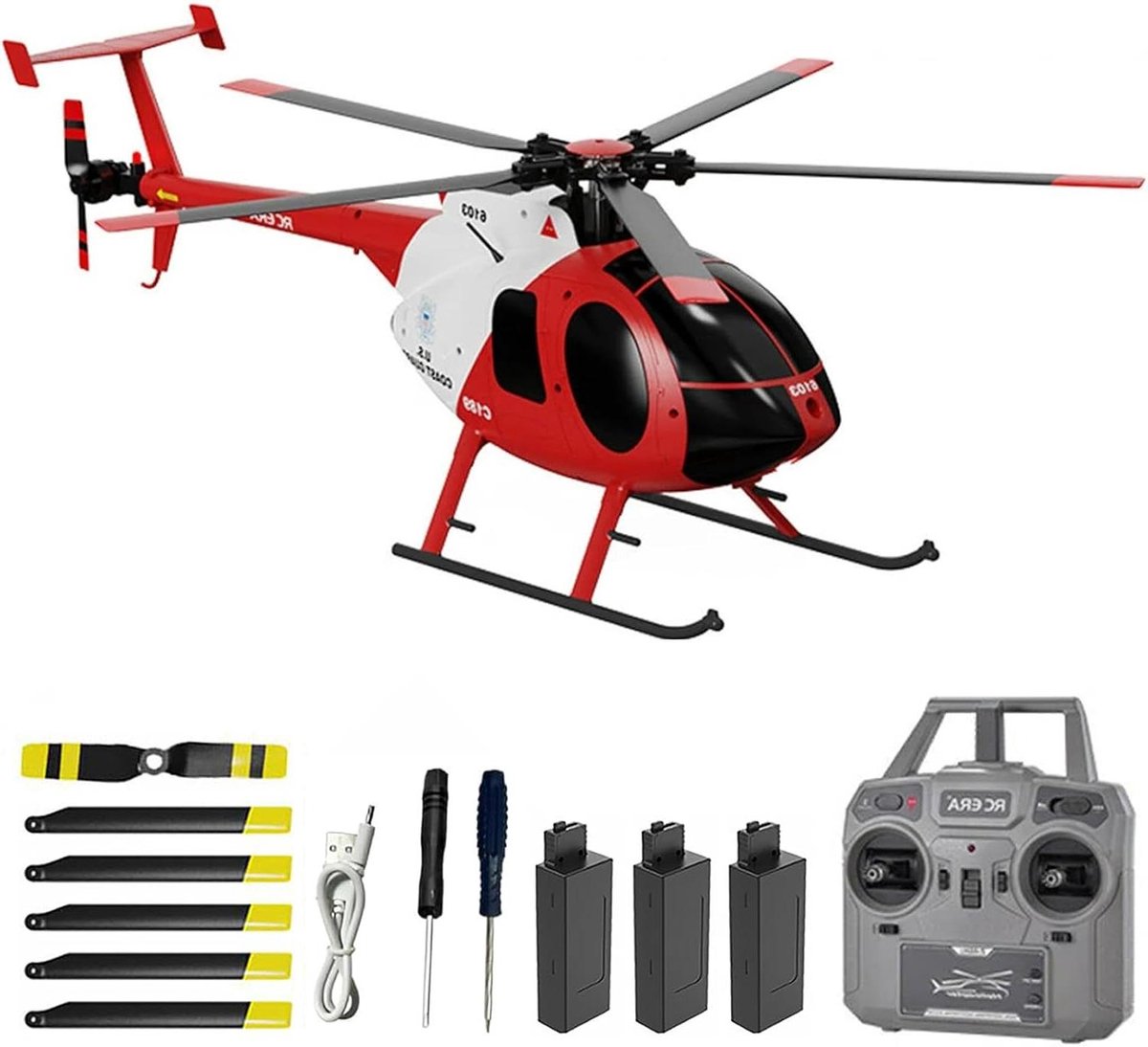 RC Helicopter - Afstandsbestuurbare Helikopter - Vliegen en Stunts - Dubbele Brushless Motoren - 1:28 Schaal - Rood