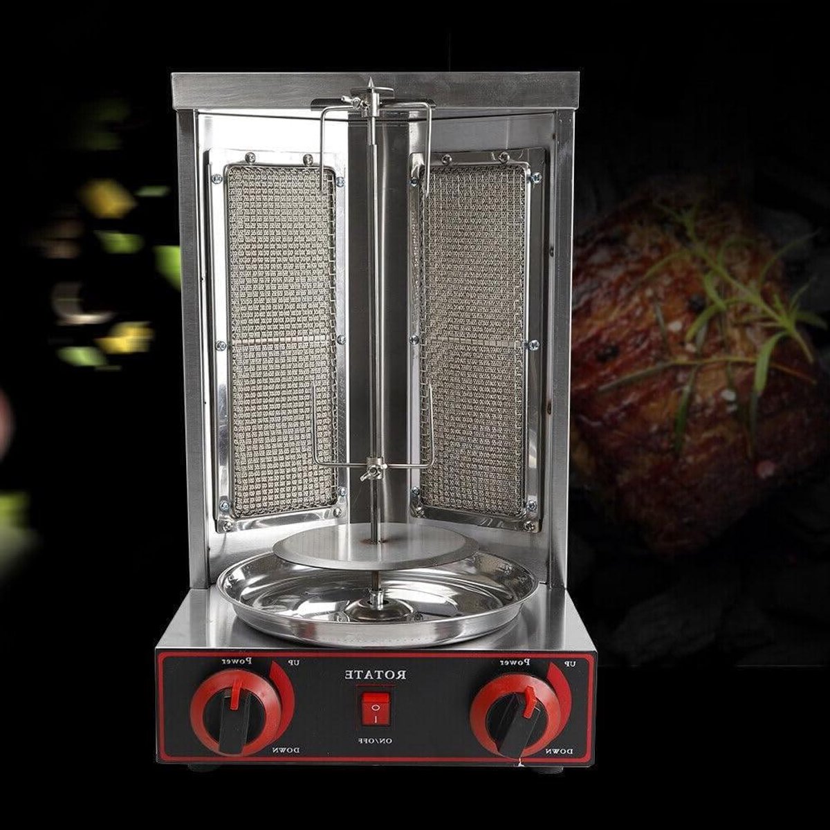 Gas Kebab Machine - Verticale Grill - Thuis Grillen - 3000 Watt Vermogen - 52 x 35 x 35 cm