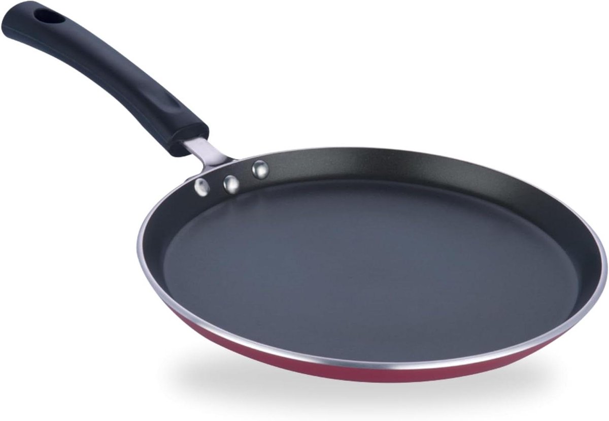 Dosa Tawa - Koekenpan Crêpepan - Pannenkoeken Bakken - Krasbestendig Antiaanbaklaag - 25 cm - Zwart