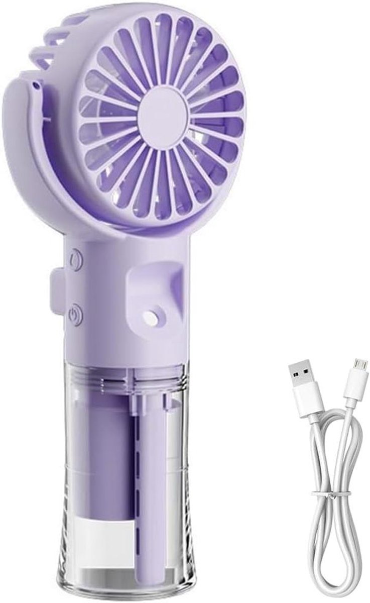 Handventilator met Waternevel - Draagbare Ventilator Mini Fan - Persoonlijke Koeling - 4 Snelheden Instelbaar