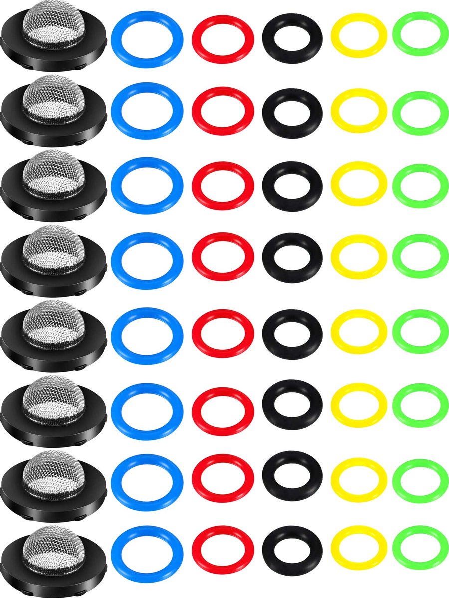 O-ring hogedrukreinigerset, 48 stuks, 6 maten, afdichtingsfilter van roestvrij staal voor hogedrukreiniger, pomp, slang, pistool, staaf en lans.