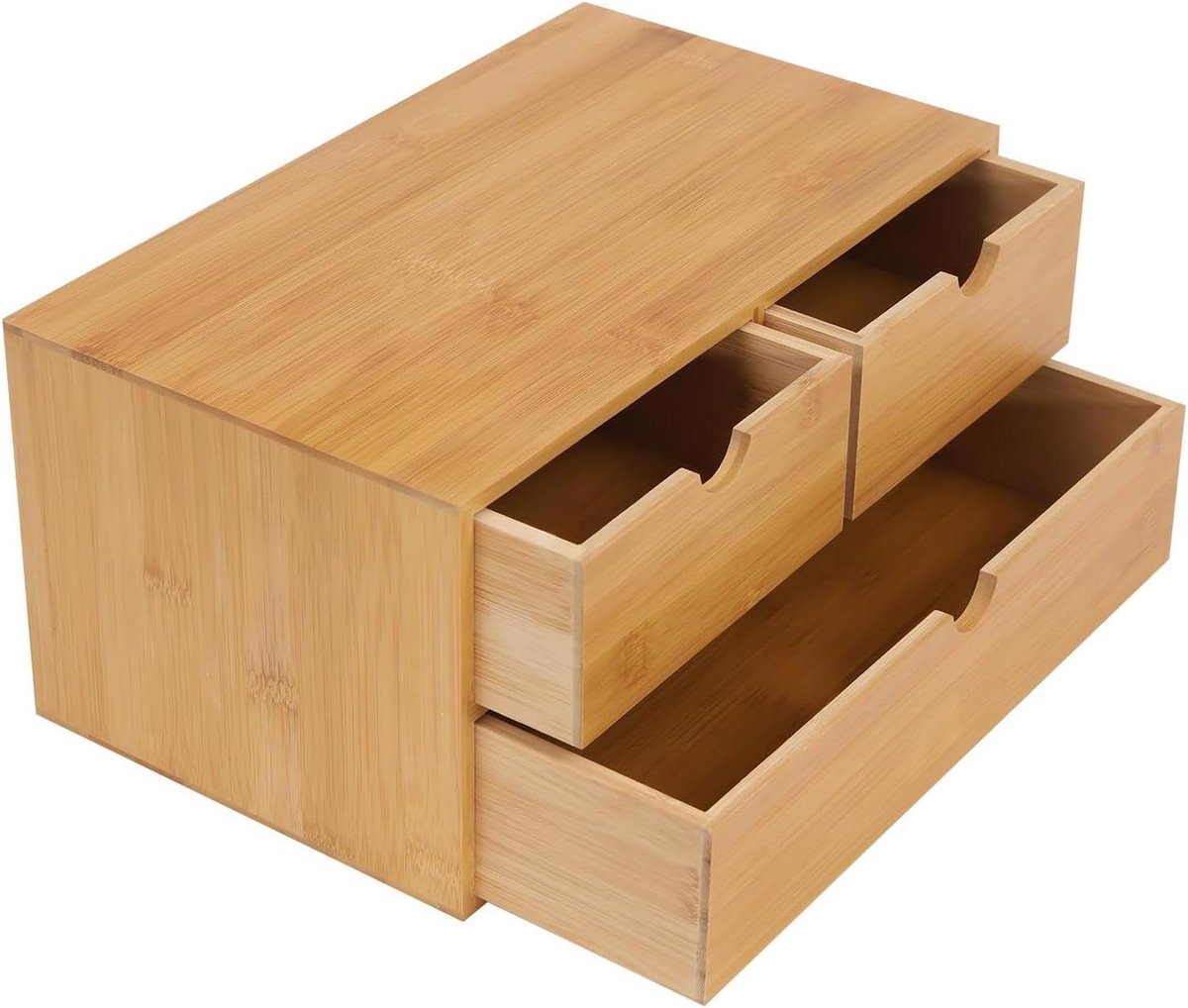 Bureau Opbergdoos - Bureau Organizer - Bureau Opruimen - Natuurlijk Bamboe - 34 x 20 x 18 cm - Houtkleur