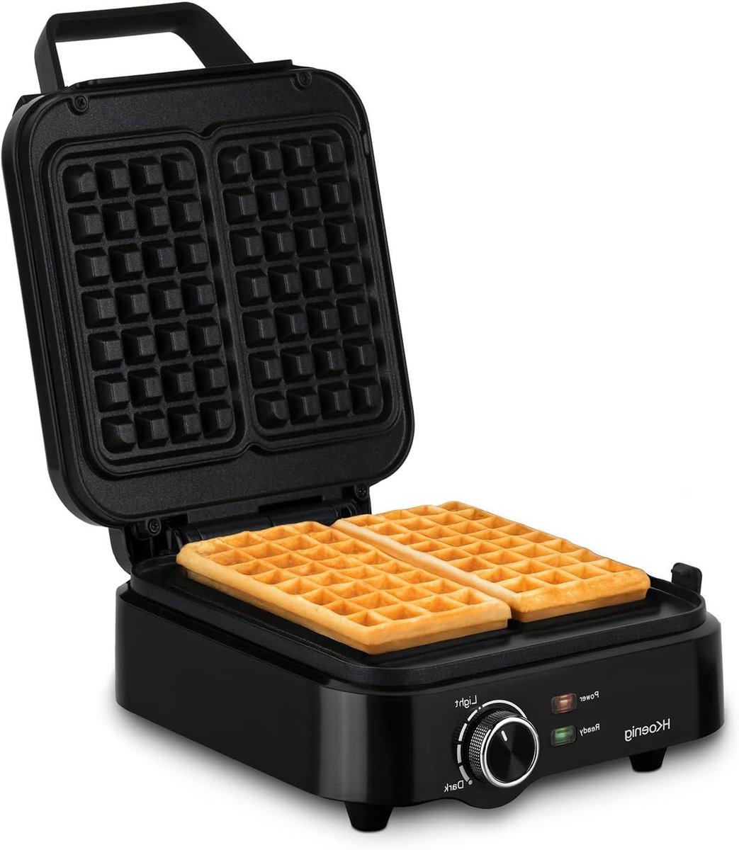 Wafelijzer - Wafelmaker Apparaat - Wafels Bakken - Instelbare Temperatuur - 2 Wafels Tegelijk - Zwart