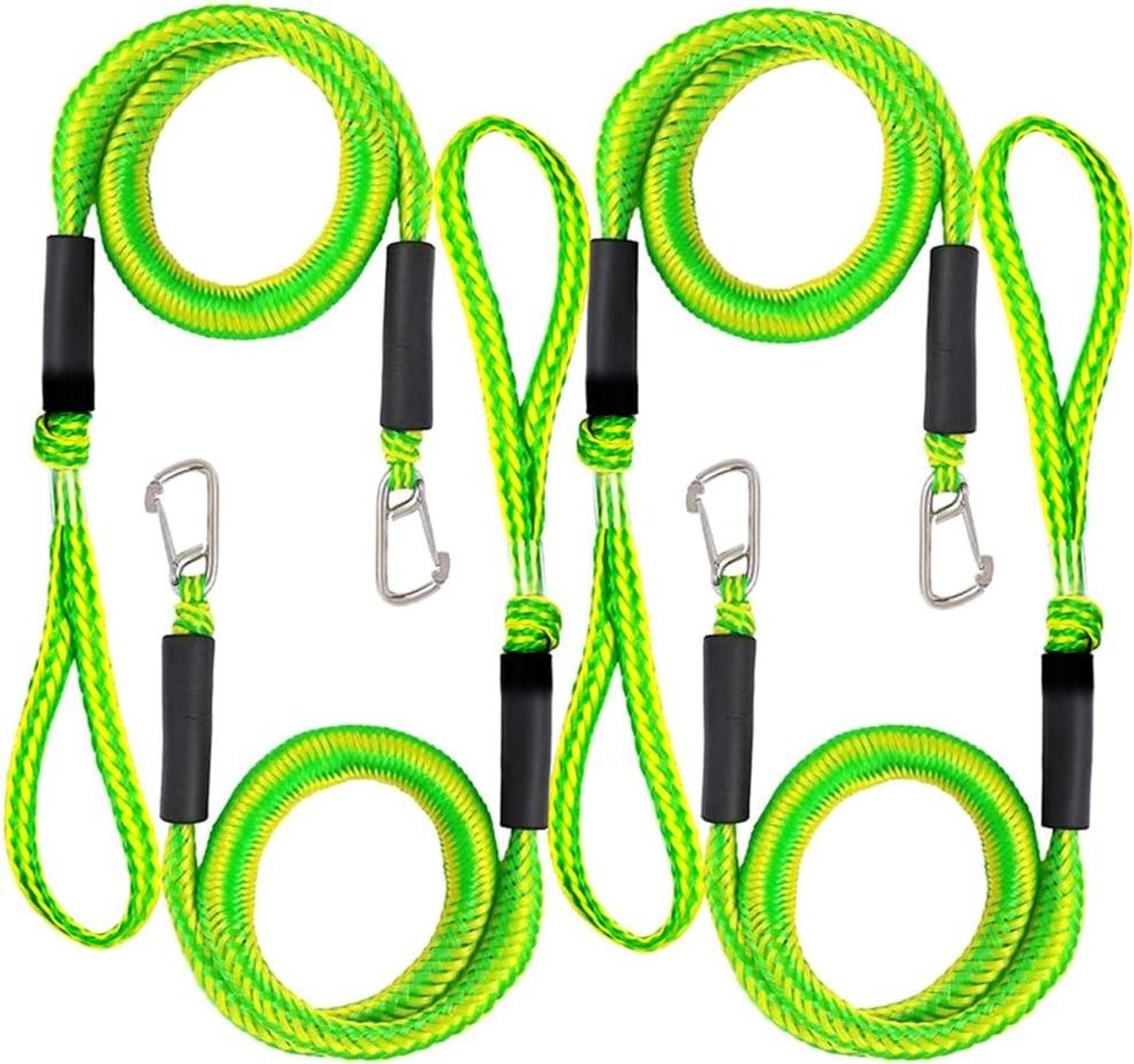 Bungee Aanleglijnen - Schokabsorberende Boot Touwen - Veilig Aanmeren - Ingebouwde Schokdemper - 122-168 cm - Groen