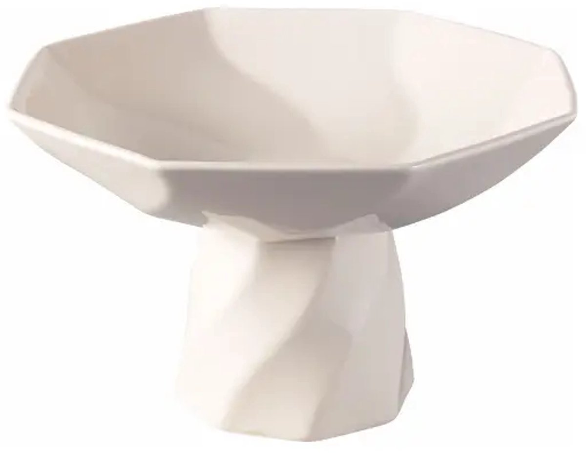 Imera – designvaas – Imera – organisch sculpturaal – 16 x 26,5 cm – crème – droogbloemen