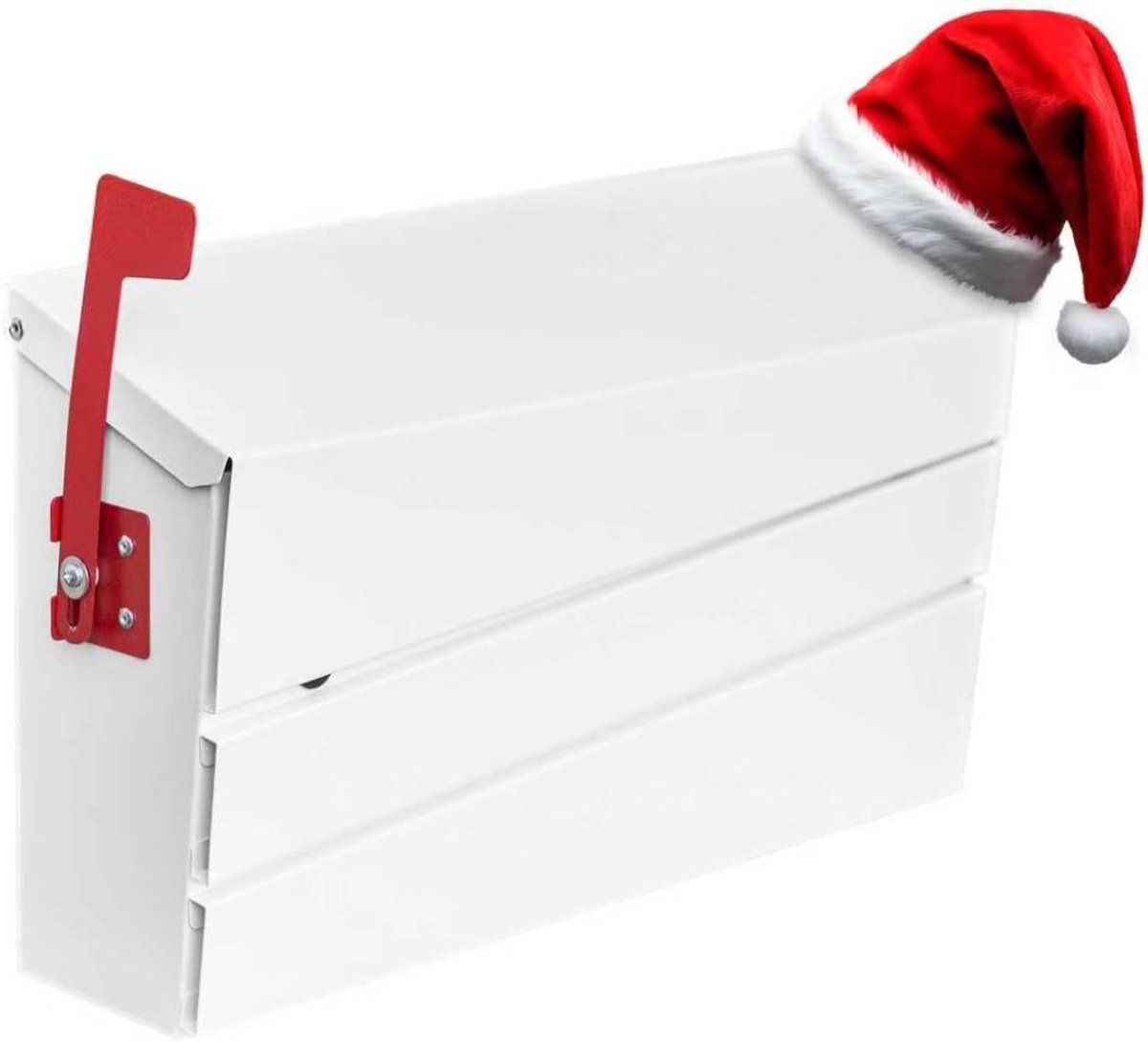 Brievenbus Muurbevestiging - Brievenbus Buiten - Post Ontvangen - Vergrendelbaar Grote Capaciteit - 40 x 25 x 12 cm - Wit