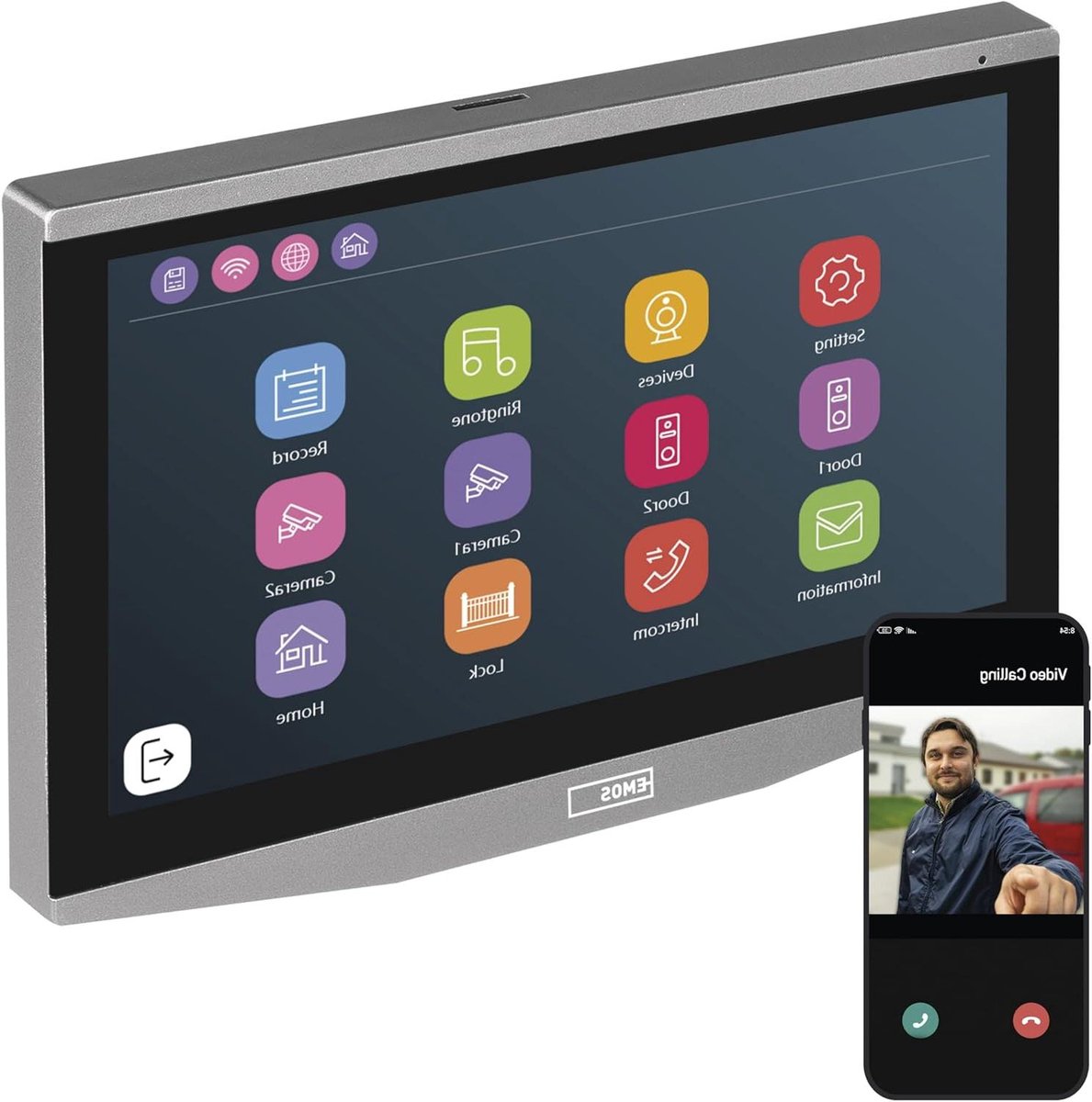 Extra Monitor Video Intercom - Beeldscherm Deurcamera - Bezoekers Herkennen - Full HD 1080p Beeld - 7 inch Touchscreen - Zilver