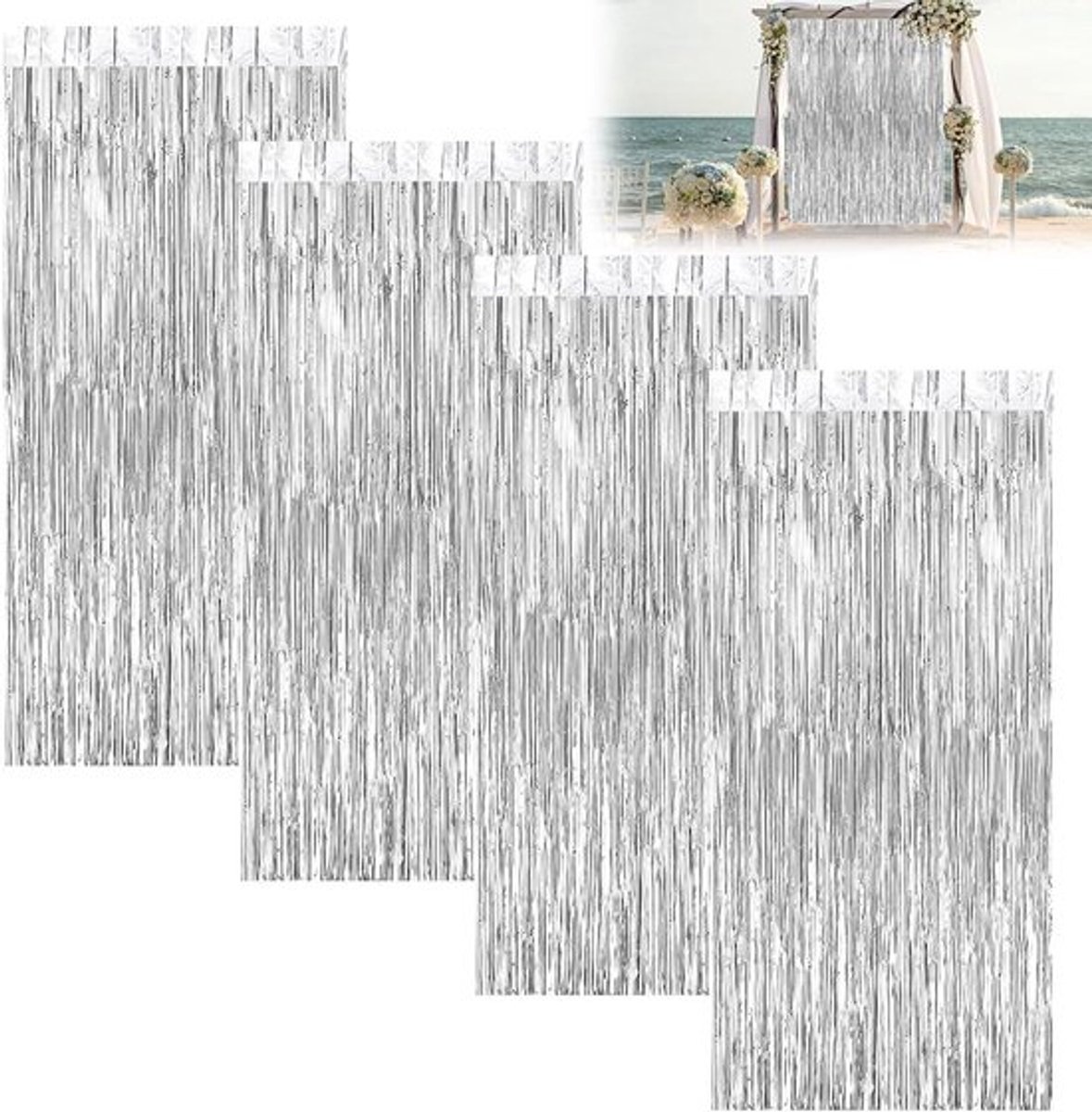4 draadgordijnen 100 x 200 cm - balkondeur vliegengaas - balkons ruimteverdeler - vliegeng