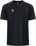 Zwarte Robey sportshirt met logo op de borst en patroon op de rug.