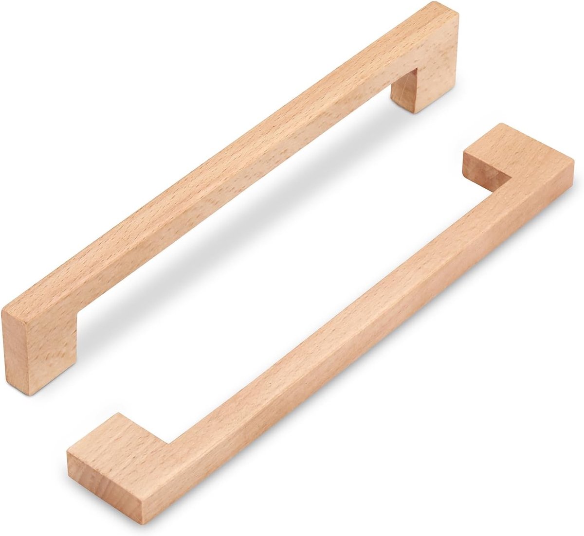 Houten Keuken Kastgrepen 192mm Gatafstand - Set van 6 Deurgrepen voor Keuken, Kasten en Kledingkasten (Beuken)
