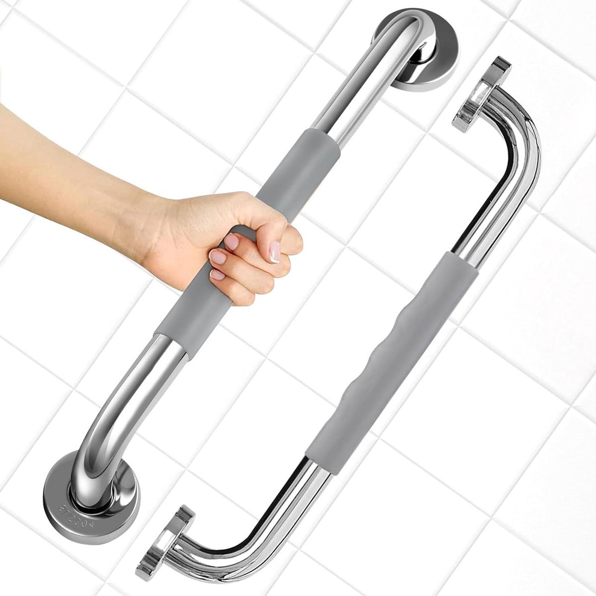 Wandbeugels Douche - Veiligheidshandgrepen Bad - Veiligheid Verhogen - Antiroest 10 Jaar - 2 Stuks 40cm - Zilver
