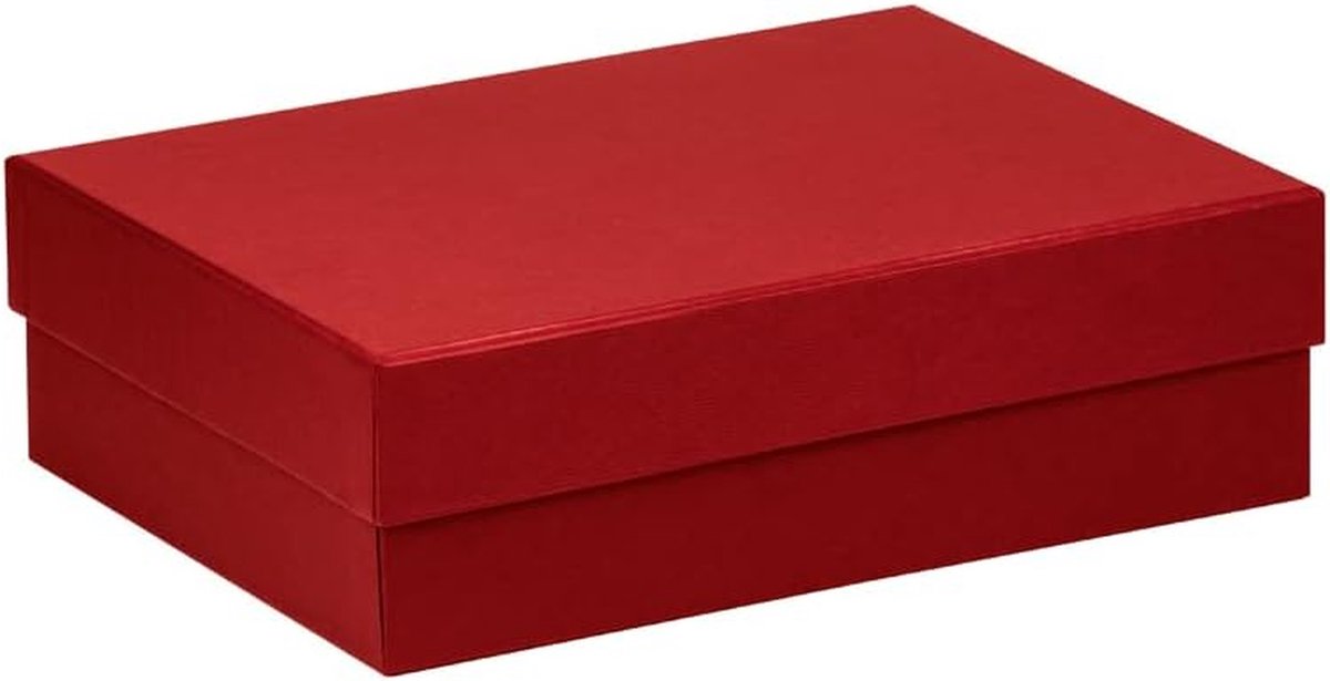 Opbergdoos Karton - Archiefdoos Box - Thuis Organiseren - Ribbel Reliëf - 26 x 19 cm - Rood