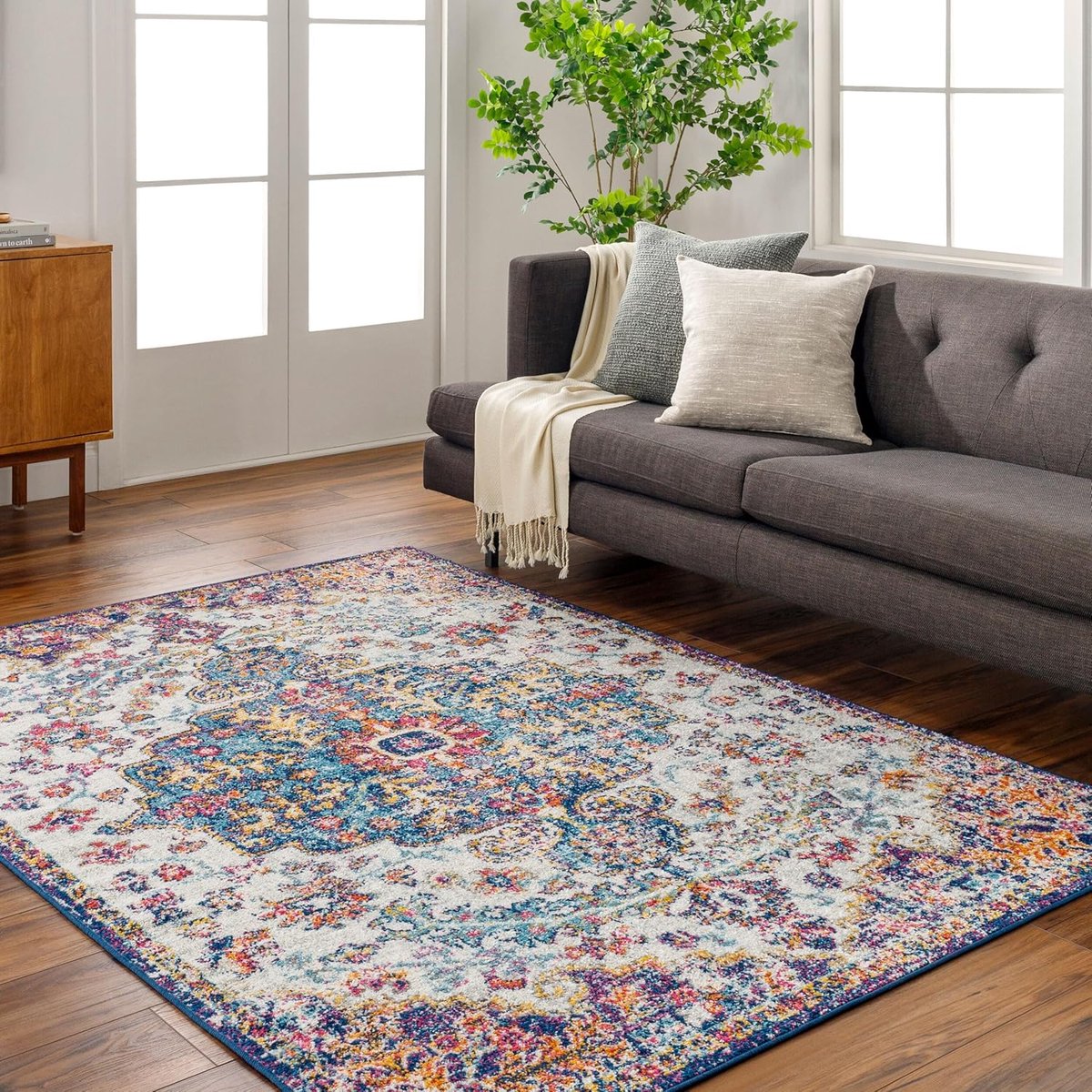 LOU Traditioneel Kleed 160x220cm – Woonkamer/Eetkamer | Rechthoekig | 100% polypropyleen | Machine Geweven | Easy Care